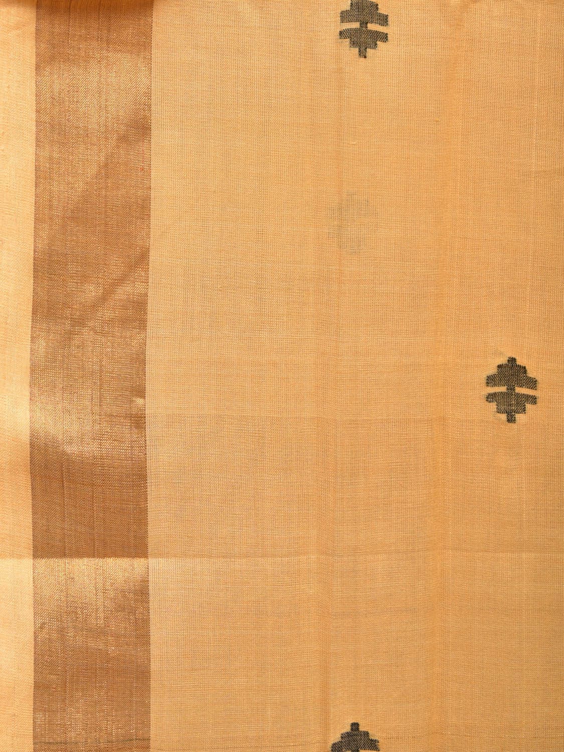 Light Yellow Uppada Cotton Handloom Saree with Jamdani Pallu Design - Global Threads