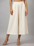 Juniper Women's Ivory Cotton Flex Flared Culottes