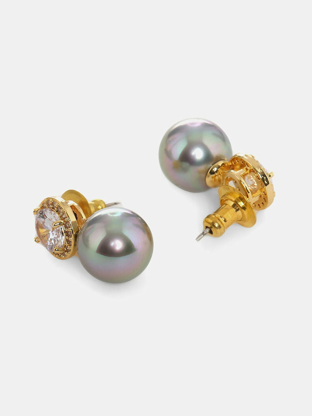 Diamond Studs with Silver Drop- Ruby Raang