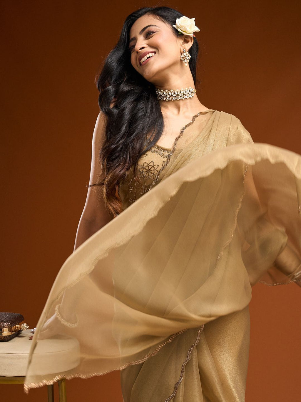 kasee Beads and Stones Embellished Saree