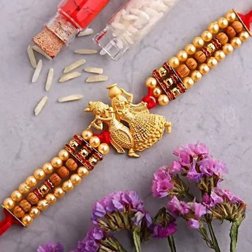 Krishna Designer Rakhi and Soan Papdi