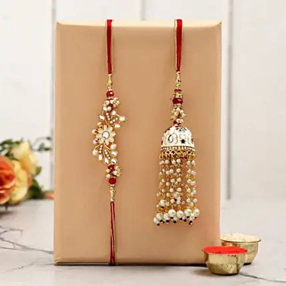 Ethnic Lumba Rakhi Set & Choco Swiss Jingles Box
