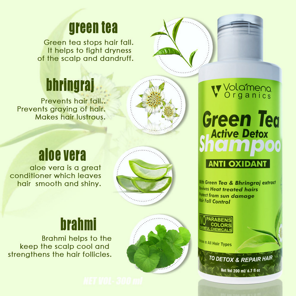Volamena Green Tea & Bhringraj Shampoo