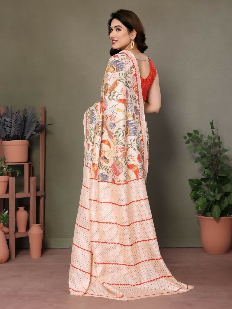 Designer Partywear Off White Khadi Fancy Saree - Kanak