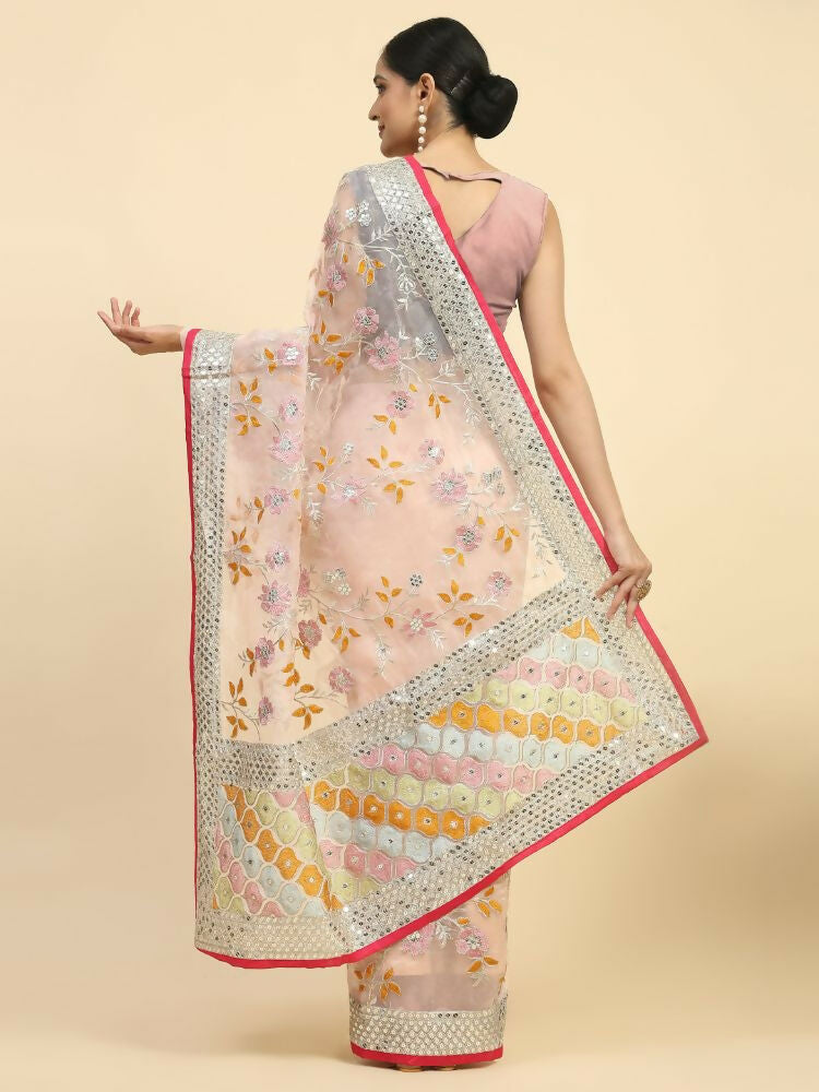 Vamsee Kimisha Multi Color Organza Saree