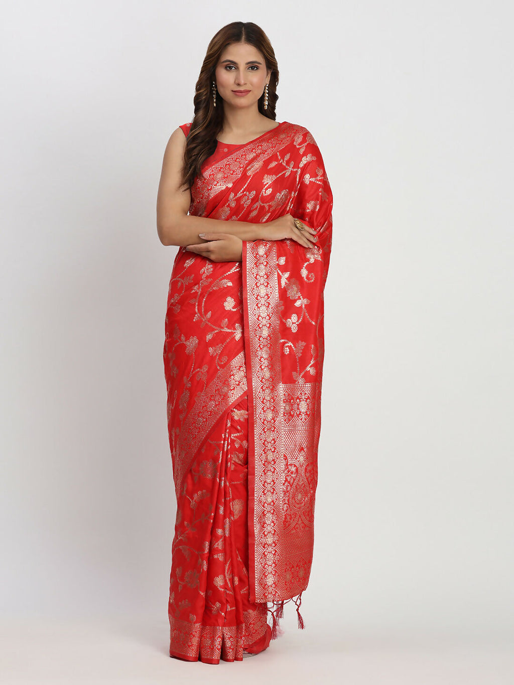 Shree Shyam Fashion Banarasi Silk Red Saree