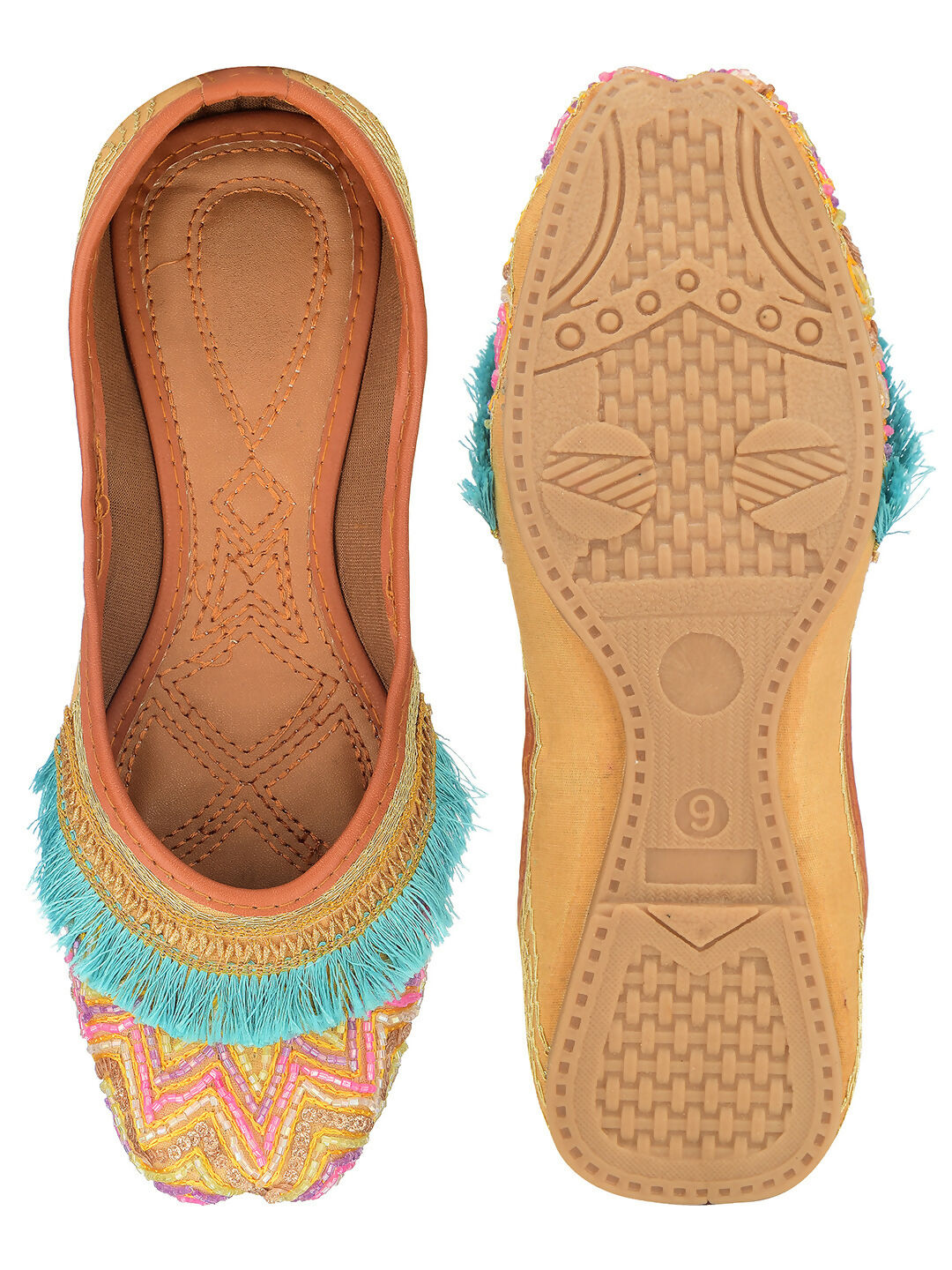 Desi Colour Women Indian Ethnic Footwear-Pink Pearl
