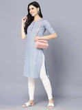 Myshka Women Blue Kurta