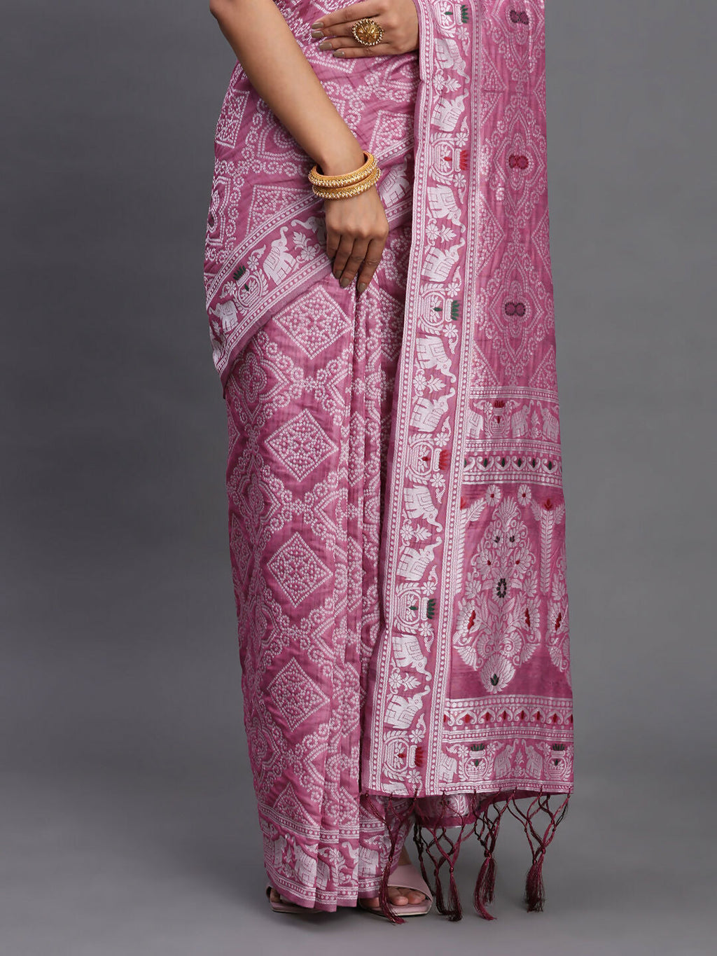Shree Shyam Fashion Linen Cotton Purple Saree