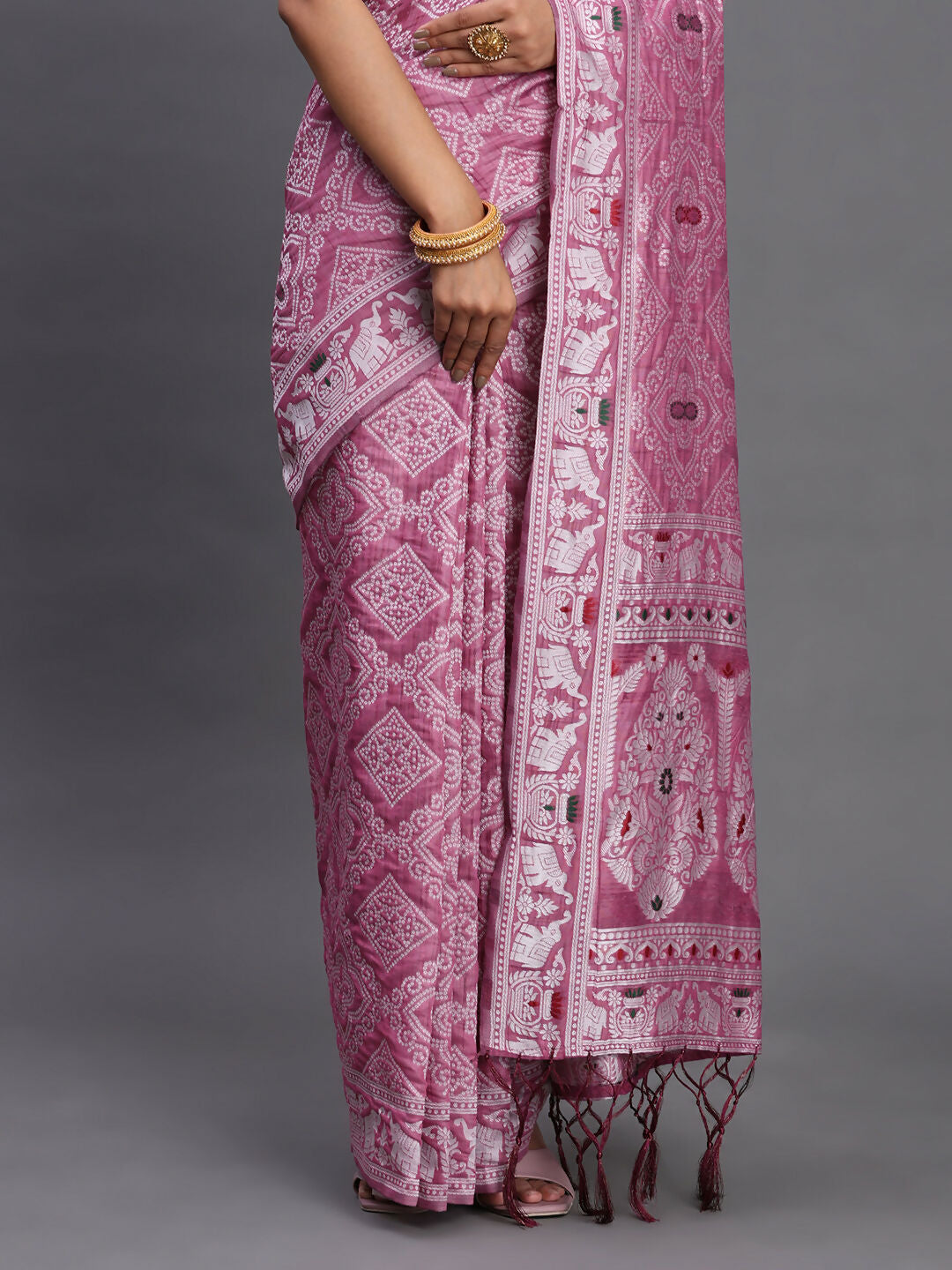 Shree Shyam Fashion Linen Cotton Purple Saree