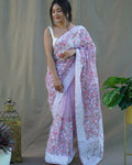 Vamsee Purple Organza Saree