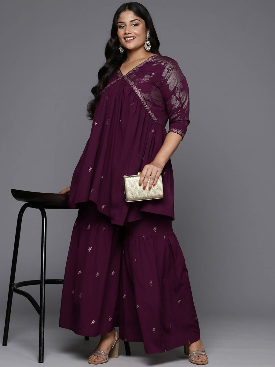 Ahalyaa Women's Traditional Wear Co-ords - Burgundy