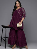 Ahalyaa Women's Traditional Wear Co-ords - Burgundy