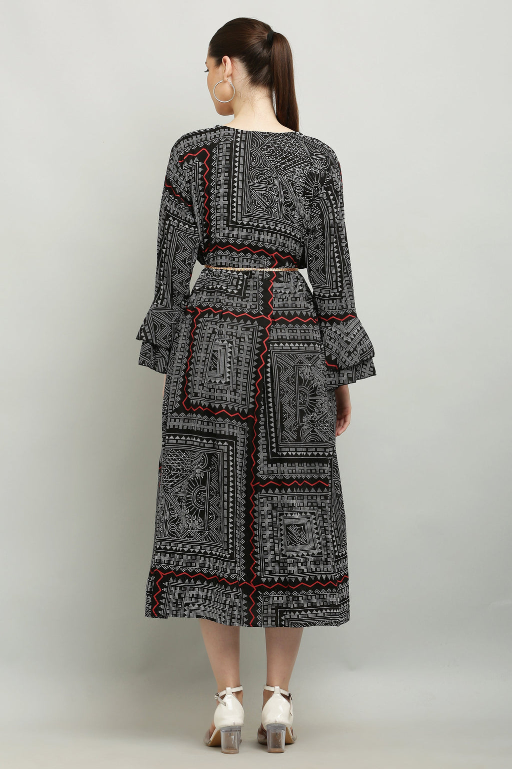 PAVONINE Black Color White Printed Kurta For Women