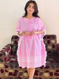 PAVONINE Pink Color Embroidery Kaftan Dress For Women