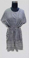 PAVONINE Grey Color Embroidery Kaftan Dress For Women