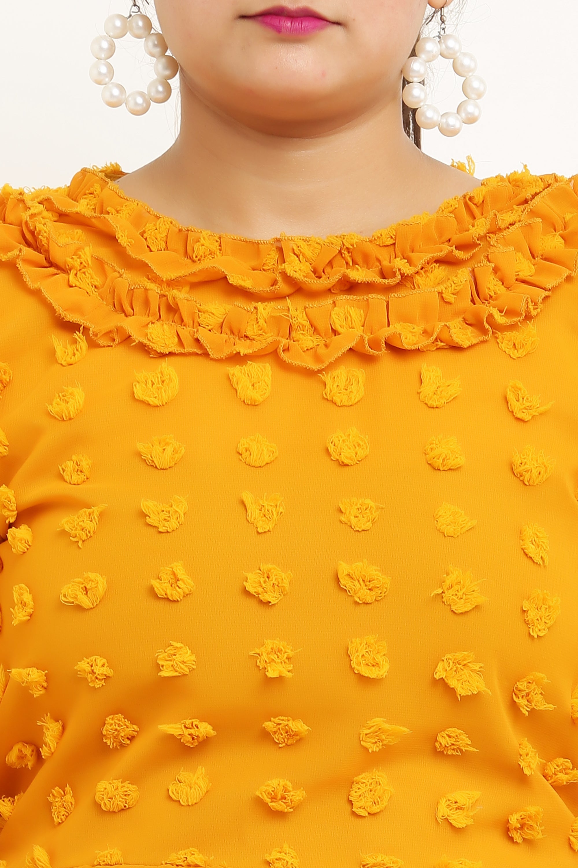 PAVONINE Buta-Design Mustard Dress For Girls & Women