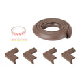 Safe-O-Kid Unique High Density L-Shaped 2 Mtr Long 2 Large Edge Guard With 8 Corner Cushions - D.Brown