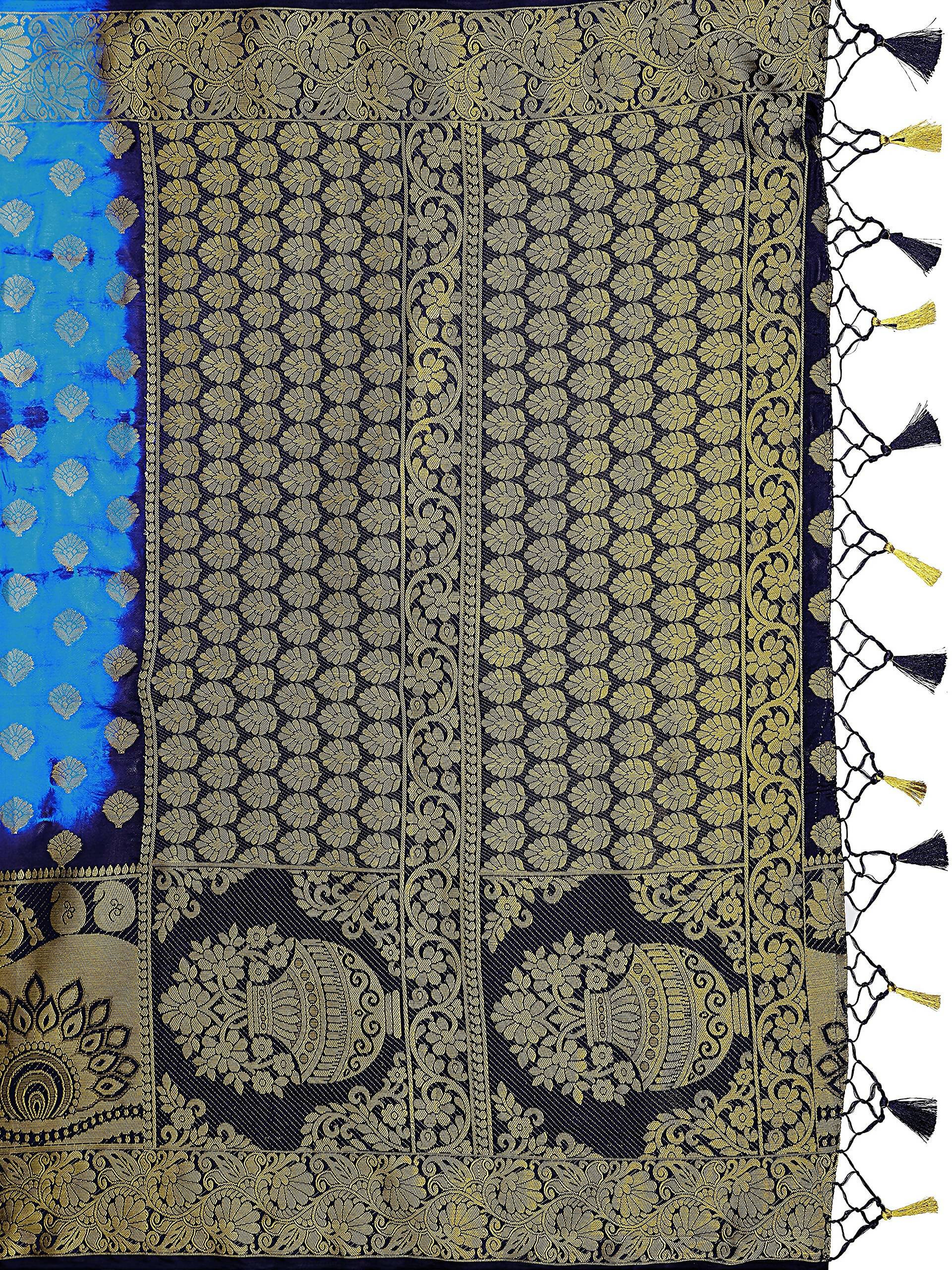 Mimosa Women's Banarasi Art Silk Multicolor Saree