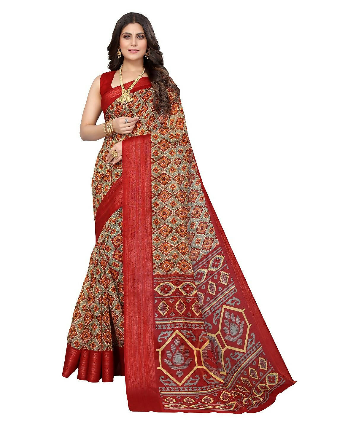 Vamika Cotton Grey Jari Border Bollywood Style Saree (VASU GREY)