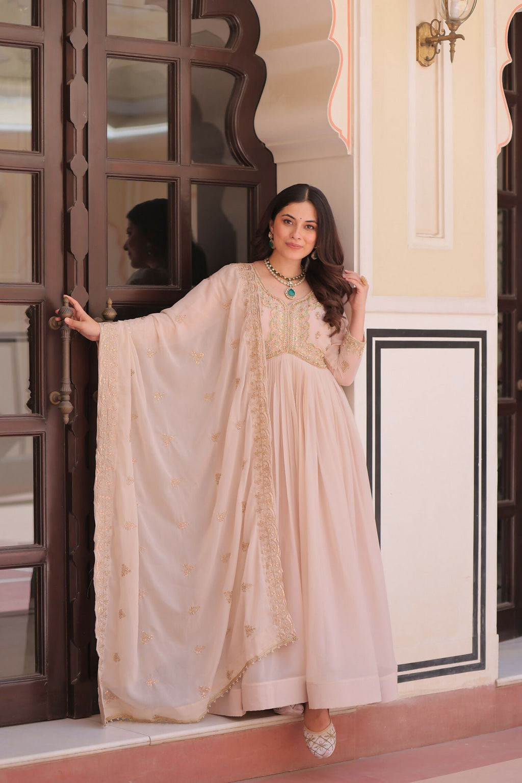 Joban Fashion Chiku Georgette Sequence Embroidery Work Kurta Set