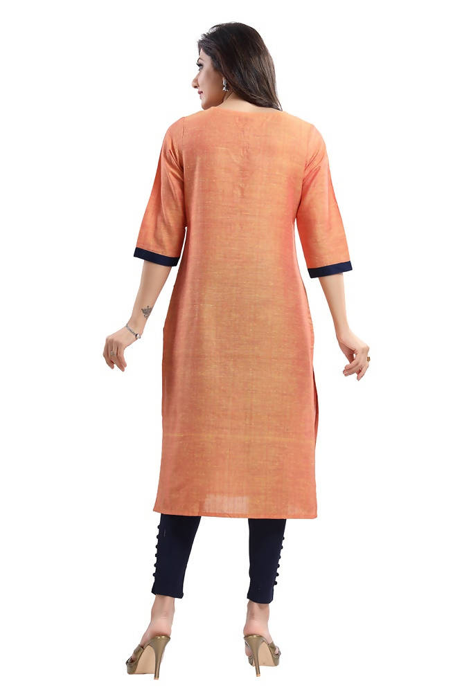 Snehal Creations Saffron Gold South Cotton Block Print Kurta