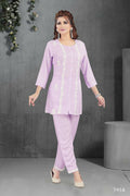Joban Fashion Heavy Muslin Lylac Color Kurta Set