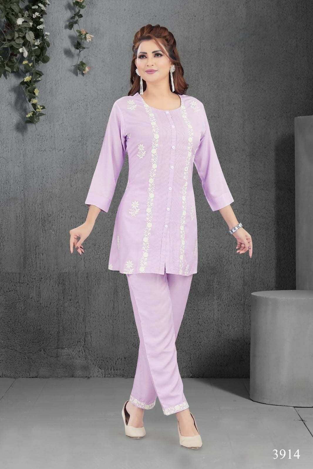 Joban Fashion Heavy Muslin Lylac Color Kurta Set