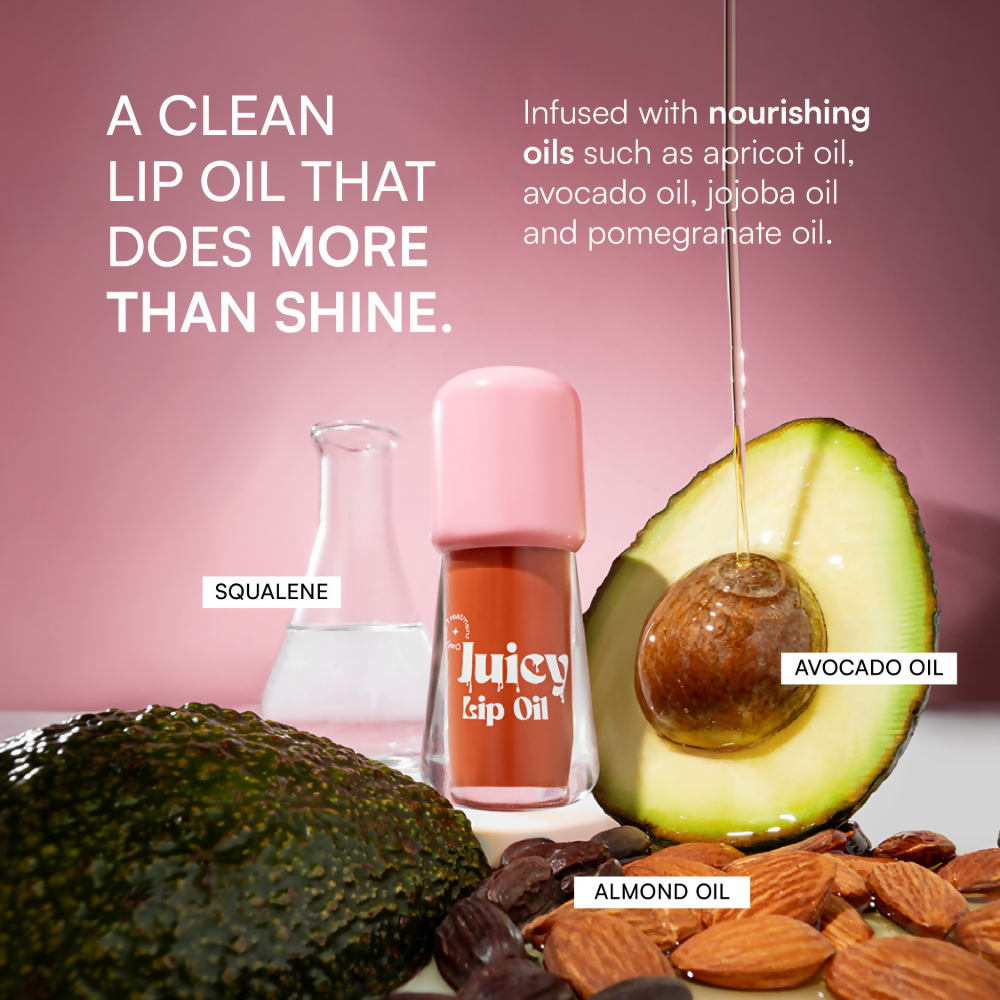 Gush Beauty Balmy Glossy Tinted Lip Oil - Peach Brown