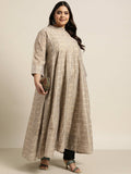 Juniper Women`S Beige Rayon Festive Wear Printed Anarkali Kurta