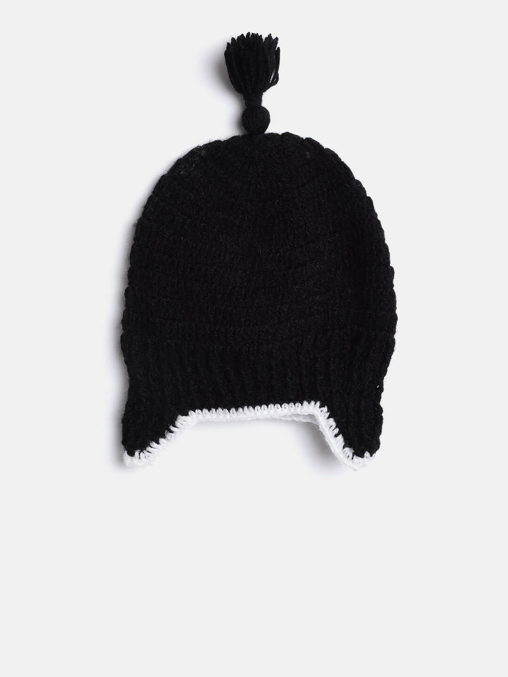 Chutput Kids Woollen Hand Knitted Googly Eyes Detail Cap - Black