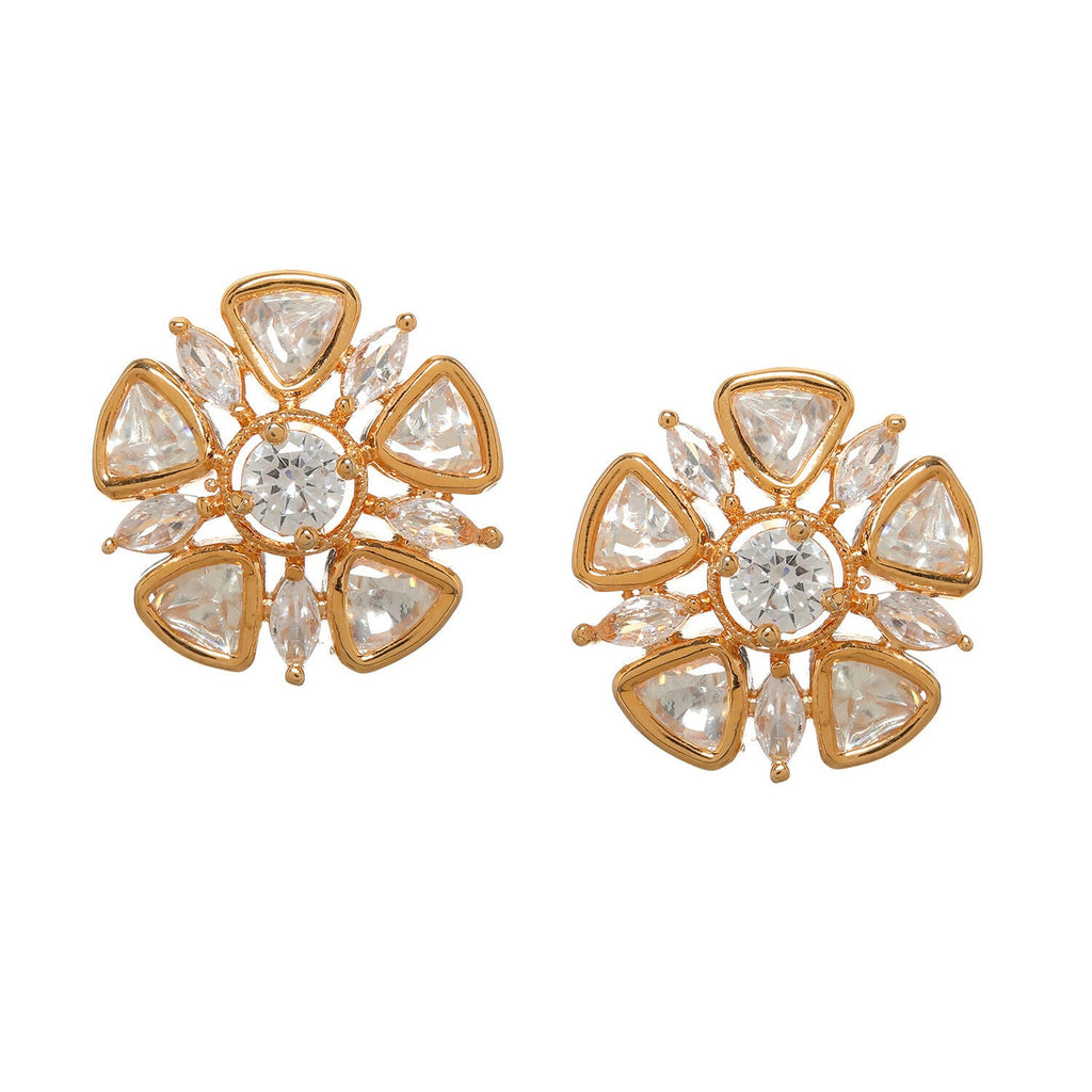 Round Kundan Studs (Gold) - Ruby Raang