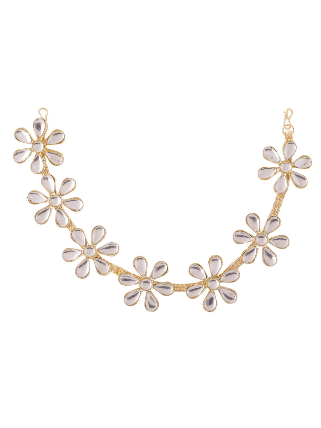 NVR Women's Gold-Polished Traditional Trending Matha Patti