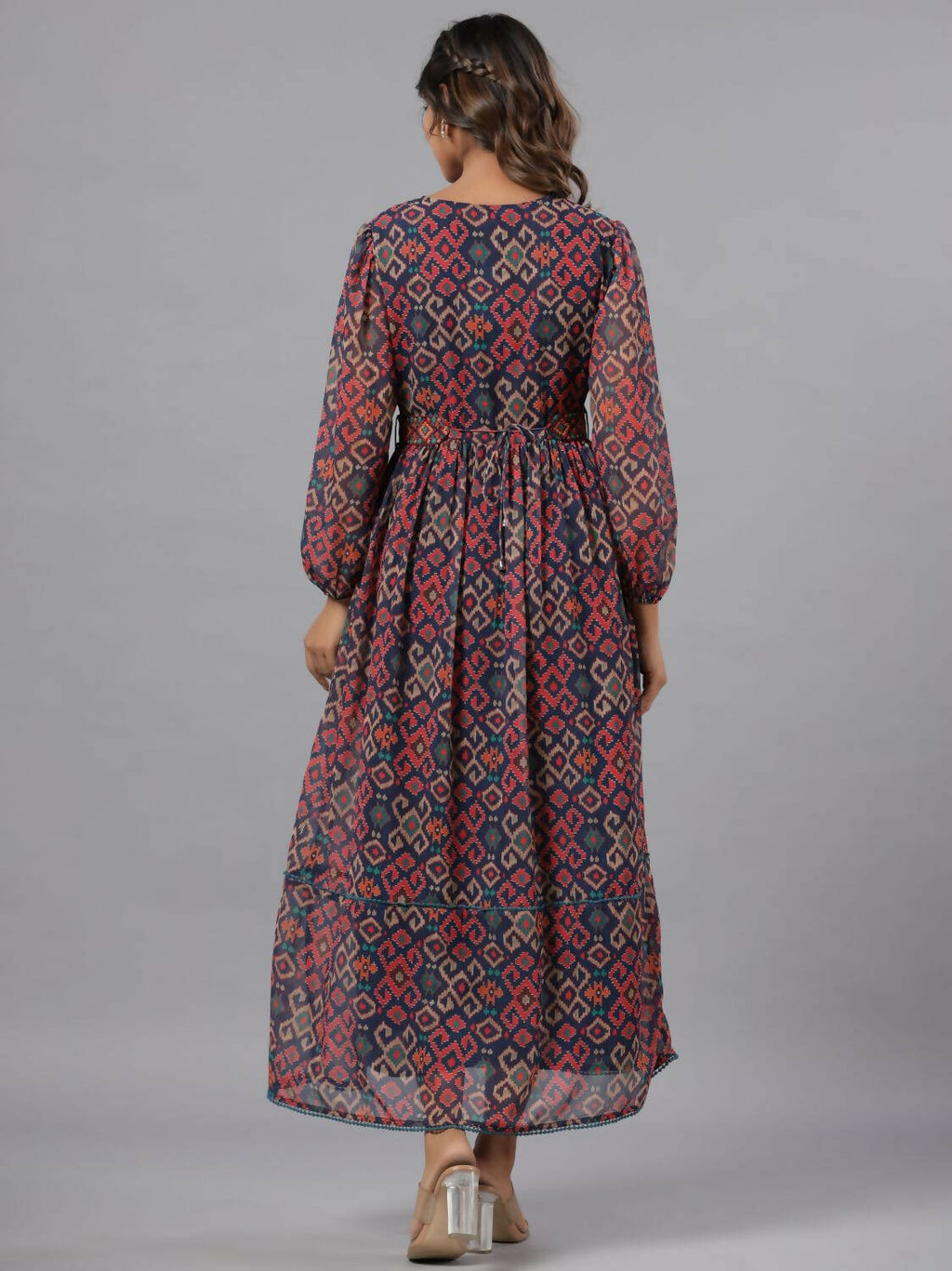 Juniper Women Multi Coloured Chiffon Printed Maxi Dress