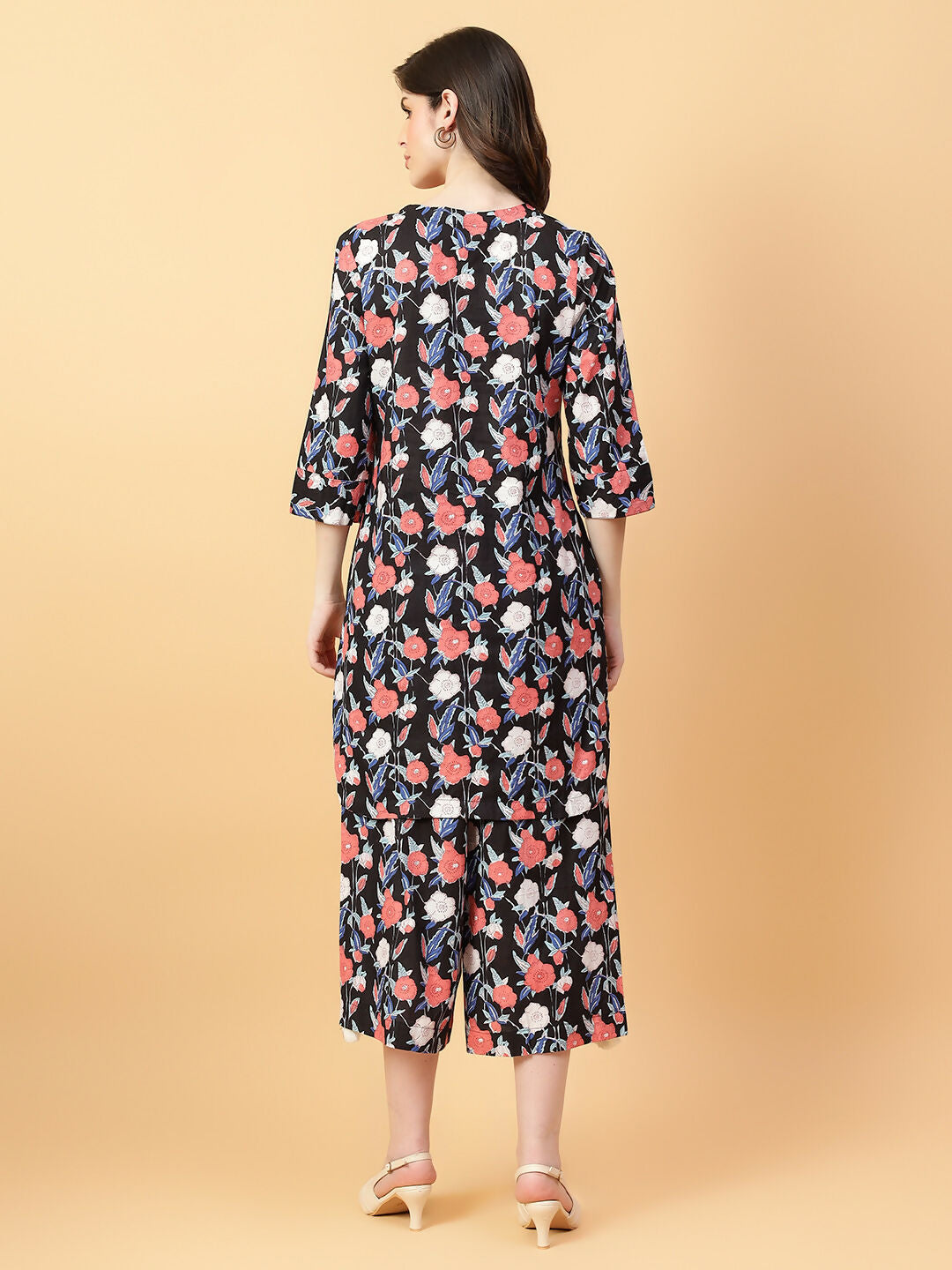 Joban Fashion Black Cotton Printed & Hand Work Co-ord Set