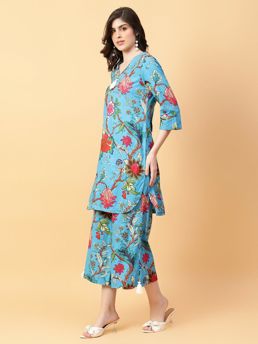 Joban Fashion Black Cotton Printed & Hand Work Co-ord Set