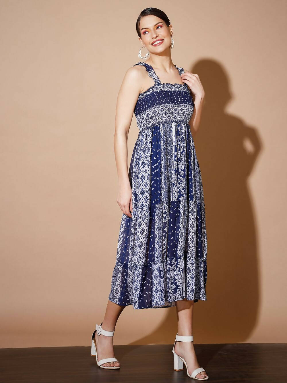 Myshka Women Blue Geometric Dresses