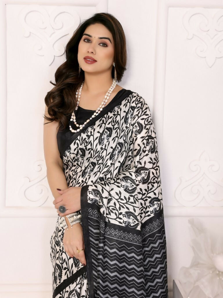 Designer Partywear White Khadi Fancy Saree - Kanak