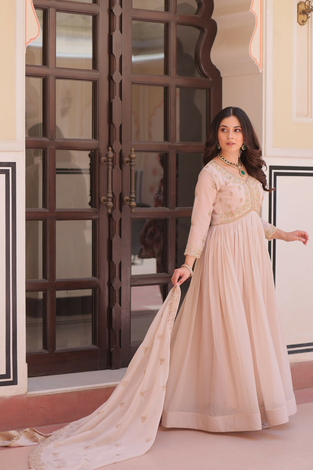 Joban Fashion Chiku Georgette Sequence Embroidery Work Kurta Set