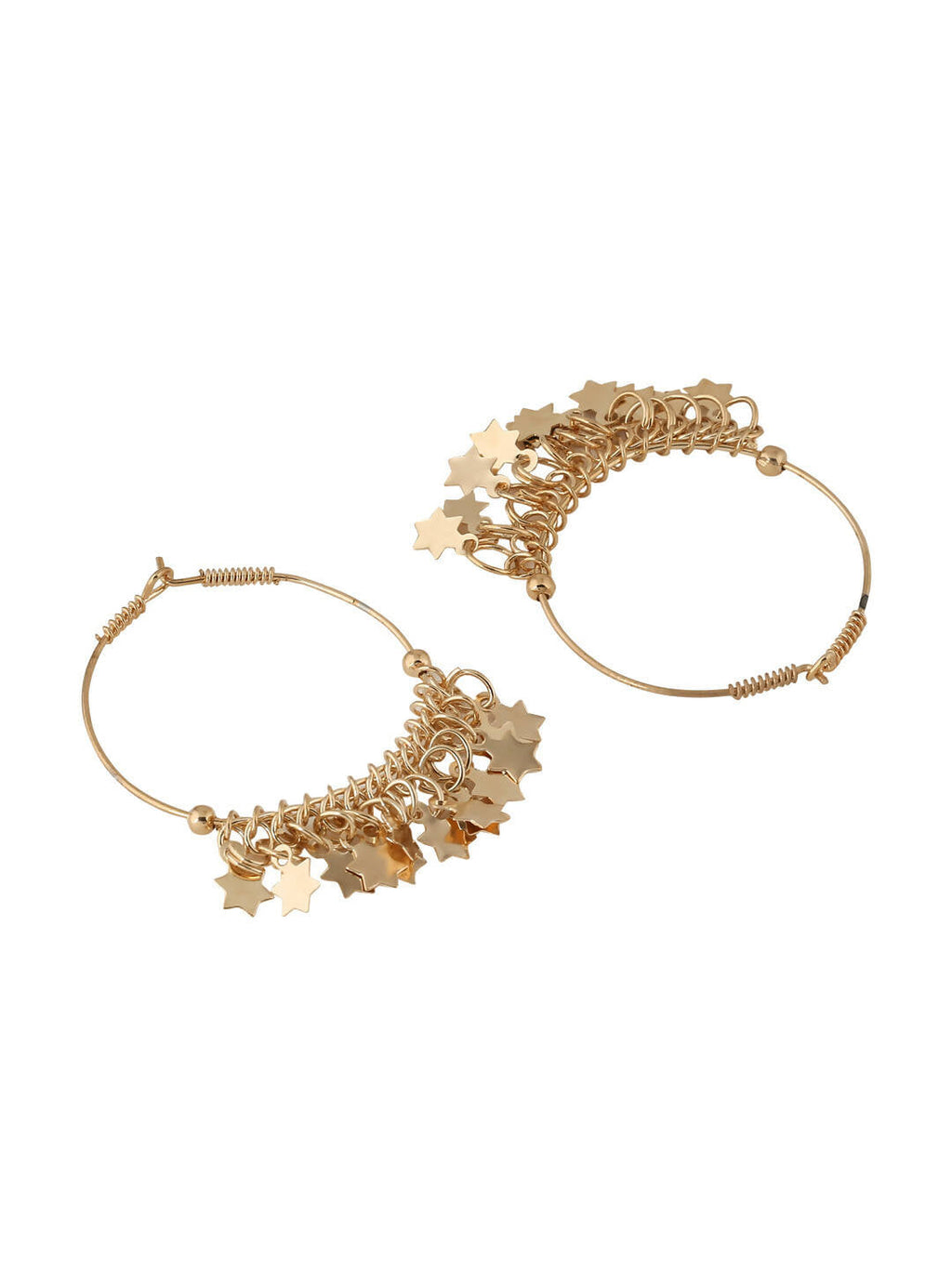 NVR Women Gold-Polished Hoop Earrings