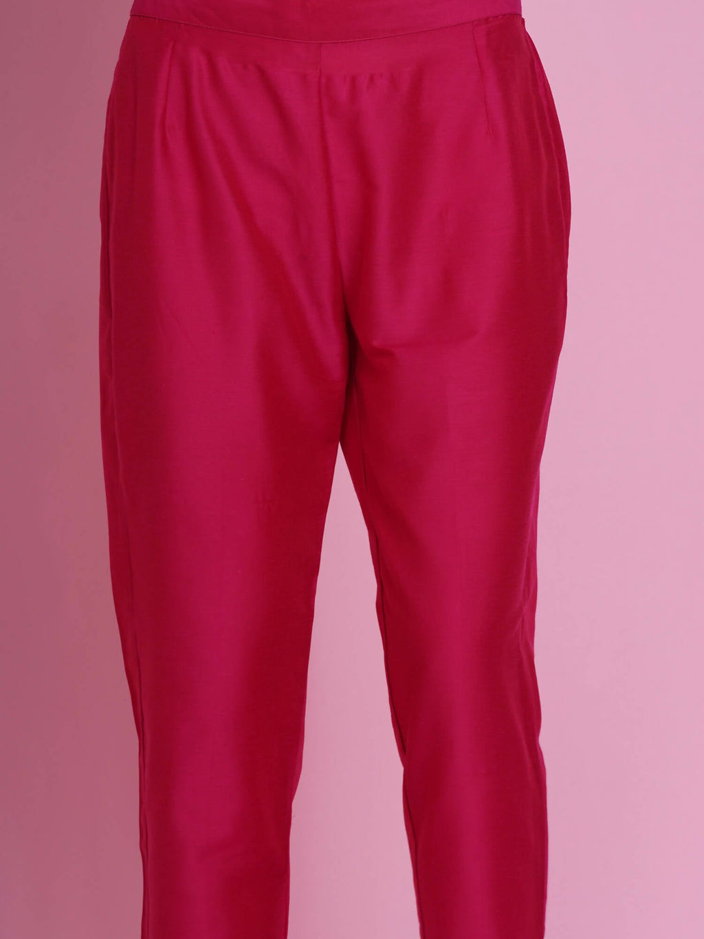 Women Republic Pink Lurex Cotton Kaftan Style Kurta With Pants