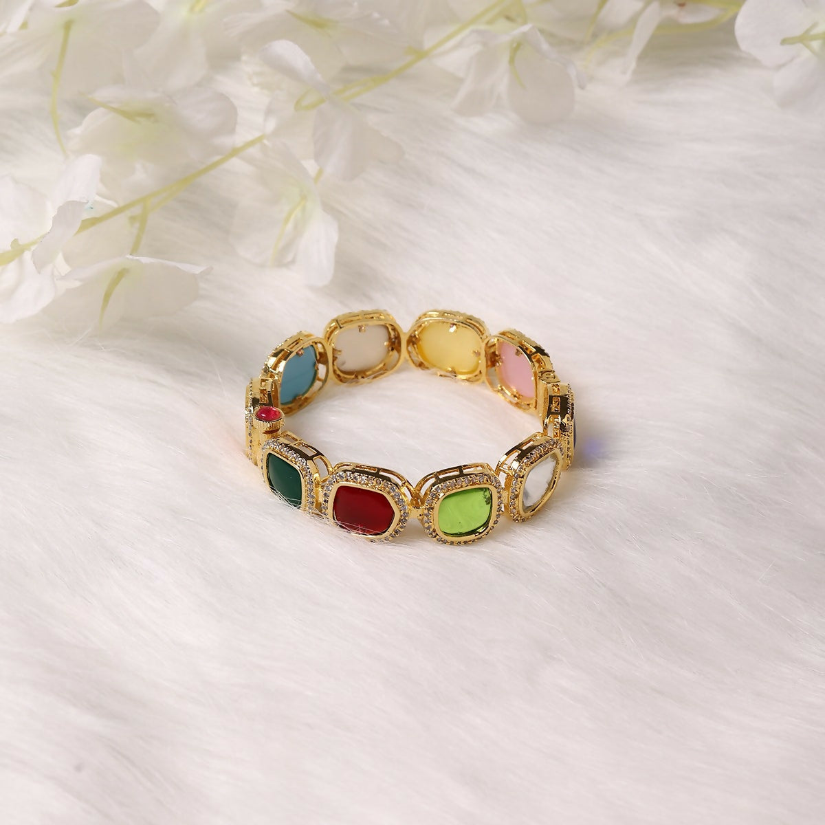 Navratan Bangle- Ruby Raang