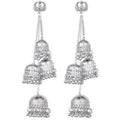 MS Fashion India Traditional Kashmiri Silver Four Jhumka Earrings