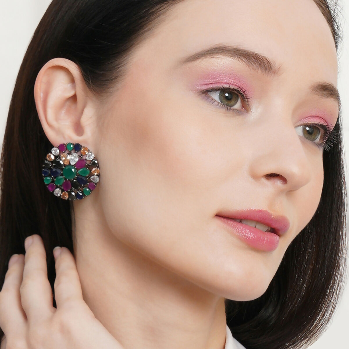 Multi Oversized Studs- Ruby Raang