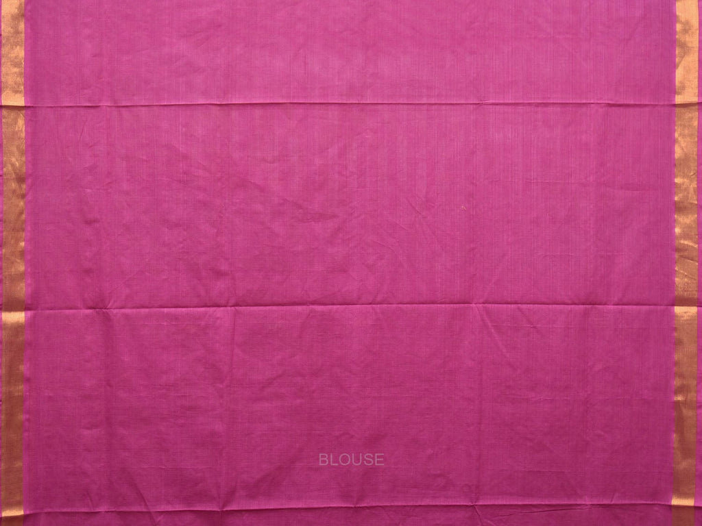 Magenta Uppada Cotton Handloom Saree with Grill Pallu Design - Global Threads