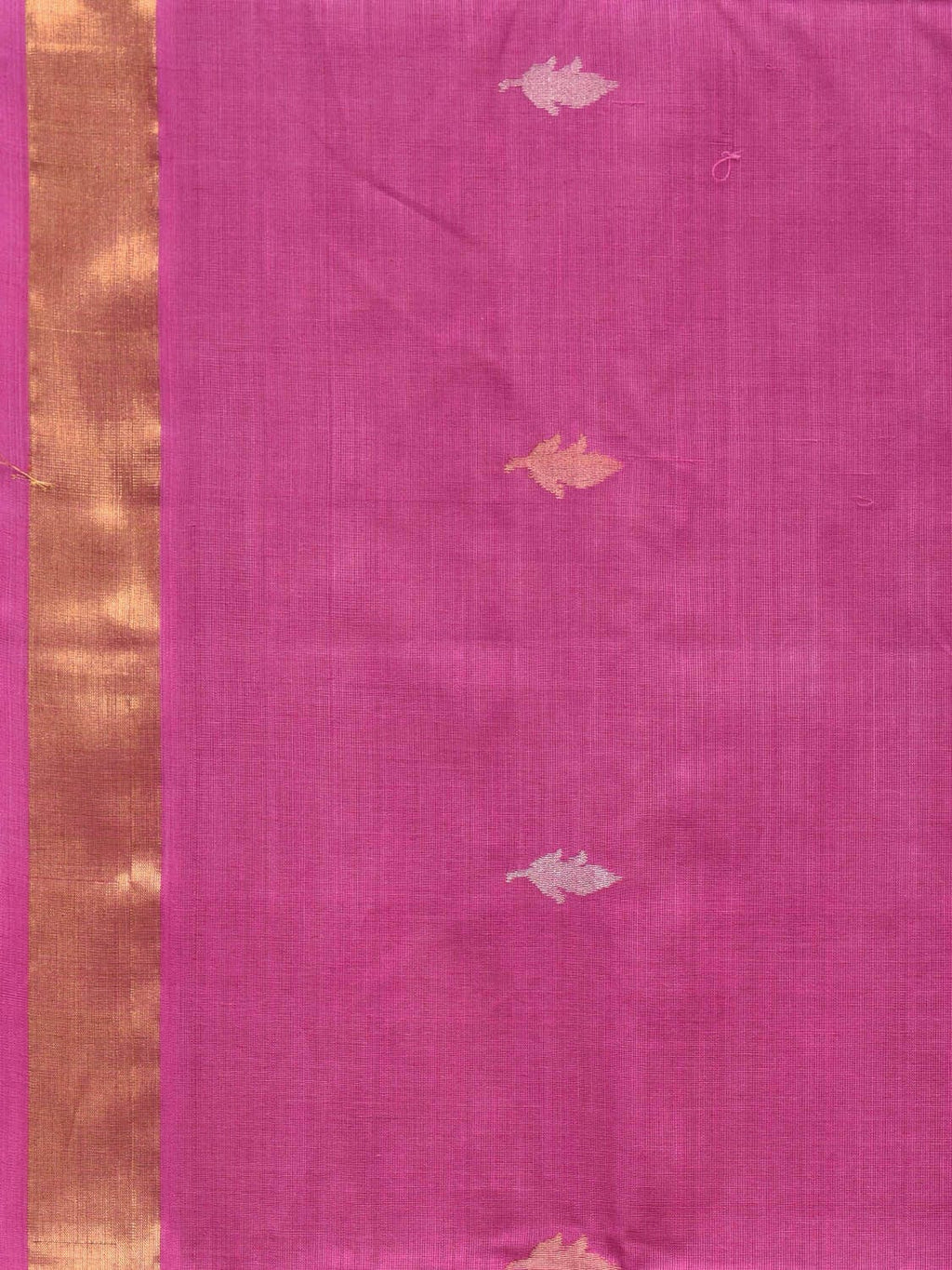 Magenta Uppada Cotton Handloom Saree with Grill Pallu Design - Global Threads
