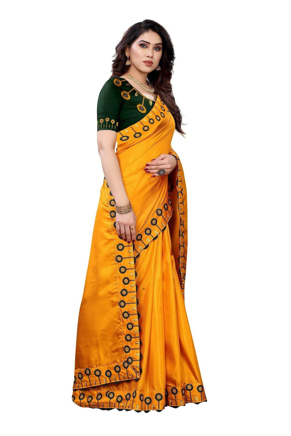 Vamika Mustard Dola Silk Embroidery Saree (SARIKA MUSTARD)
