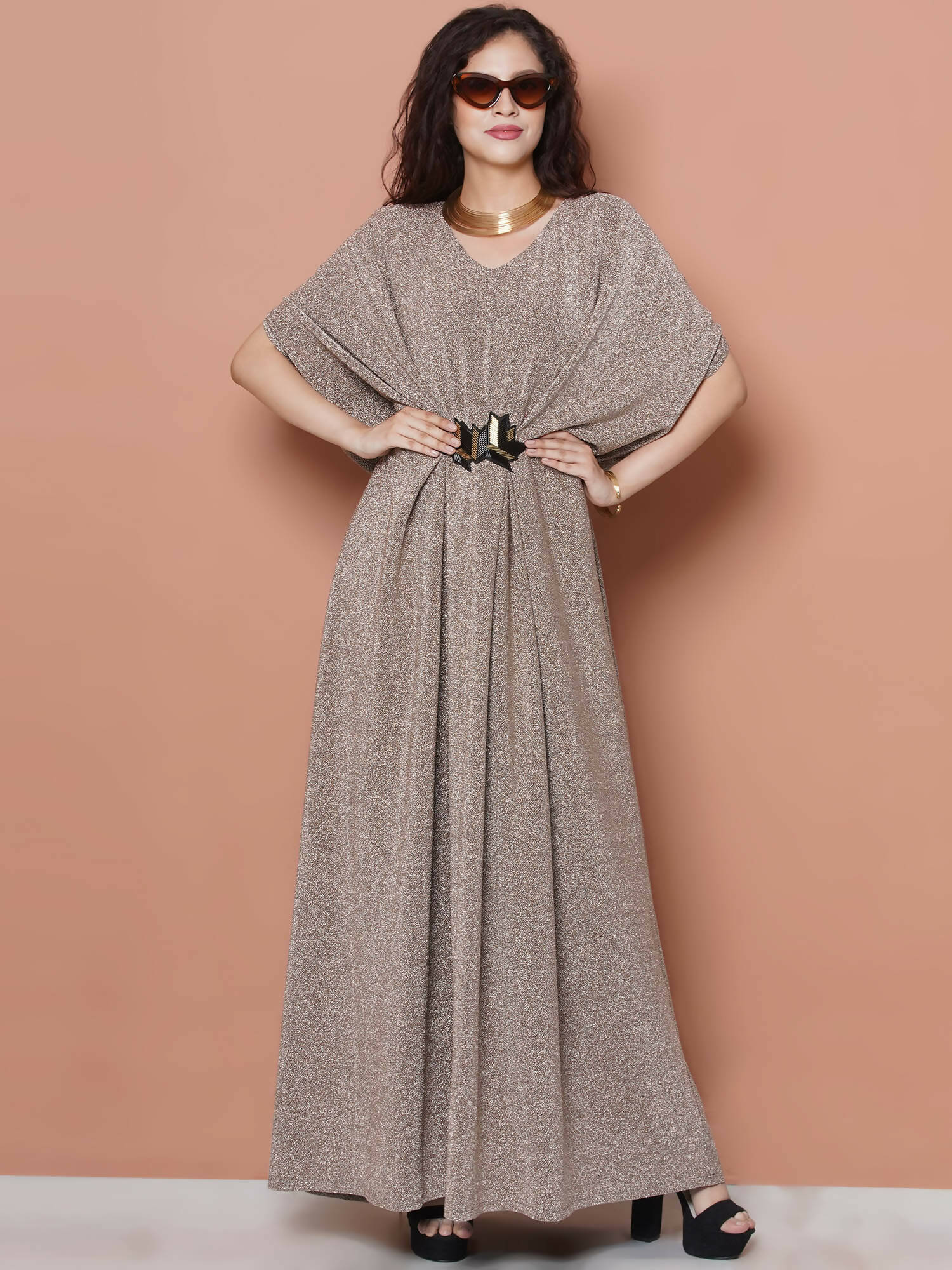 Women Republic Hand Embellished Golden Gown