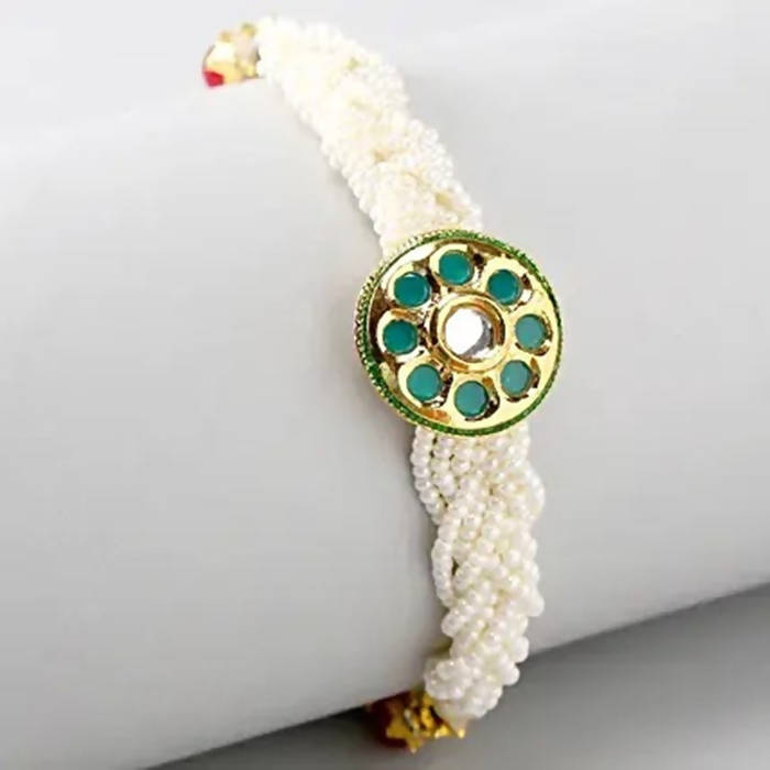 Traditional Kundan Rakhi With Wallet And Dry Fruits