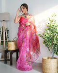 Vamsee Dillagi Dark Pink (Dillagi) Organza Saree